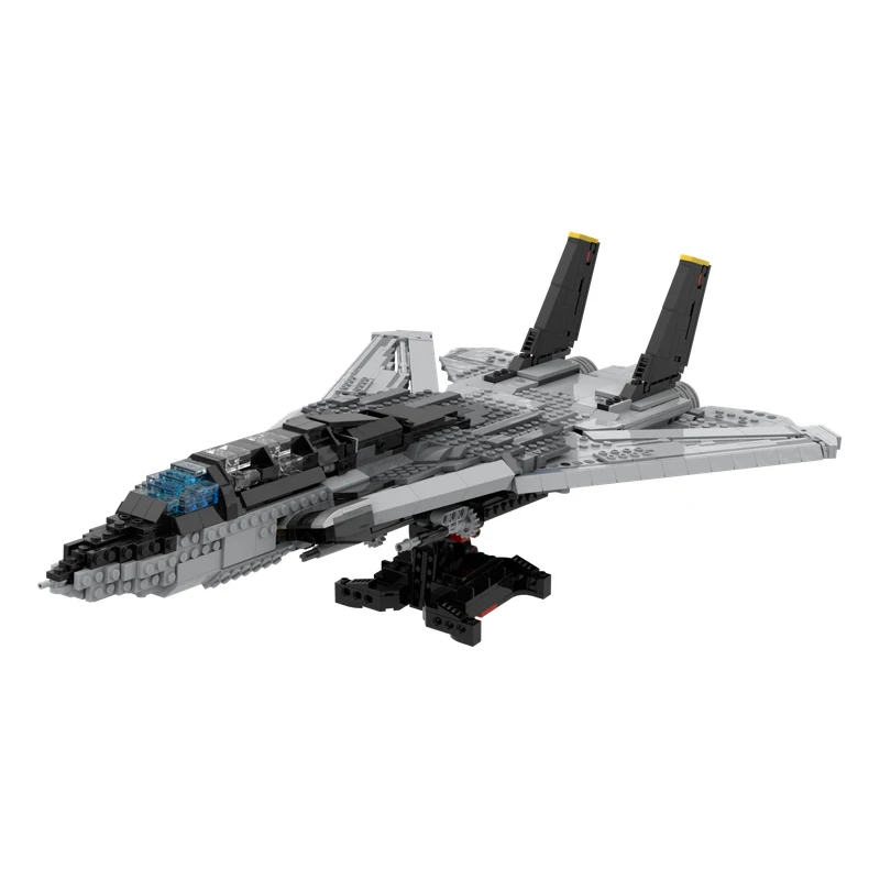 MOC Air Force Military the Jolly Rogers Grumman F-14 Tomcat Fighter Bricks Aircraft Plane War Fighting Building Blocks DIY Toys