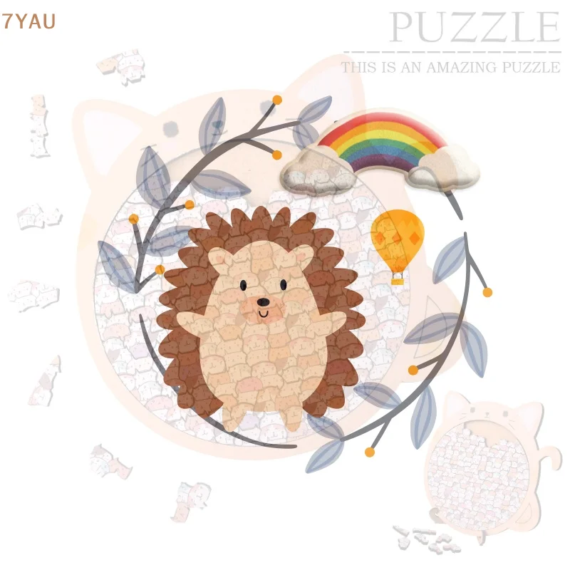 Mainan Puzzle Kayu Berbentuk Kucing Kartun Mainan Puzzle Potongan Kucing Lucu dan Menyenangkan Mainan Edukasi Anak Dewasa Hadiah Natal