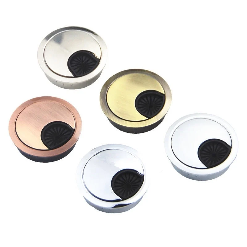 50mm Computer Desk Metal Grommets Wire Cable Hole Round Cover Box Furniture Hardware