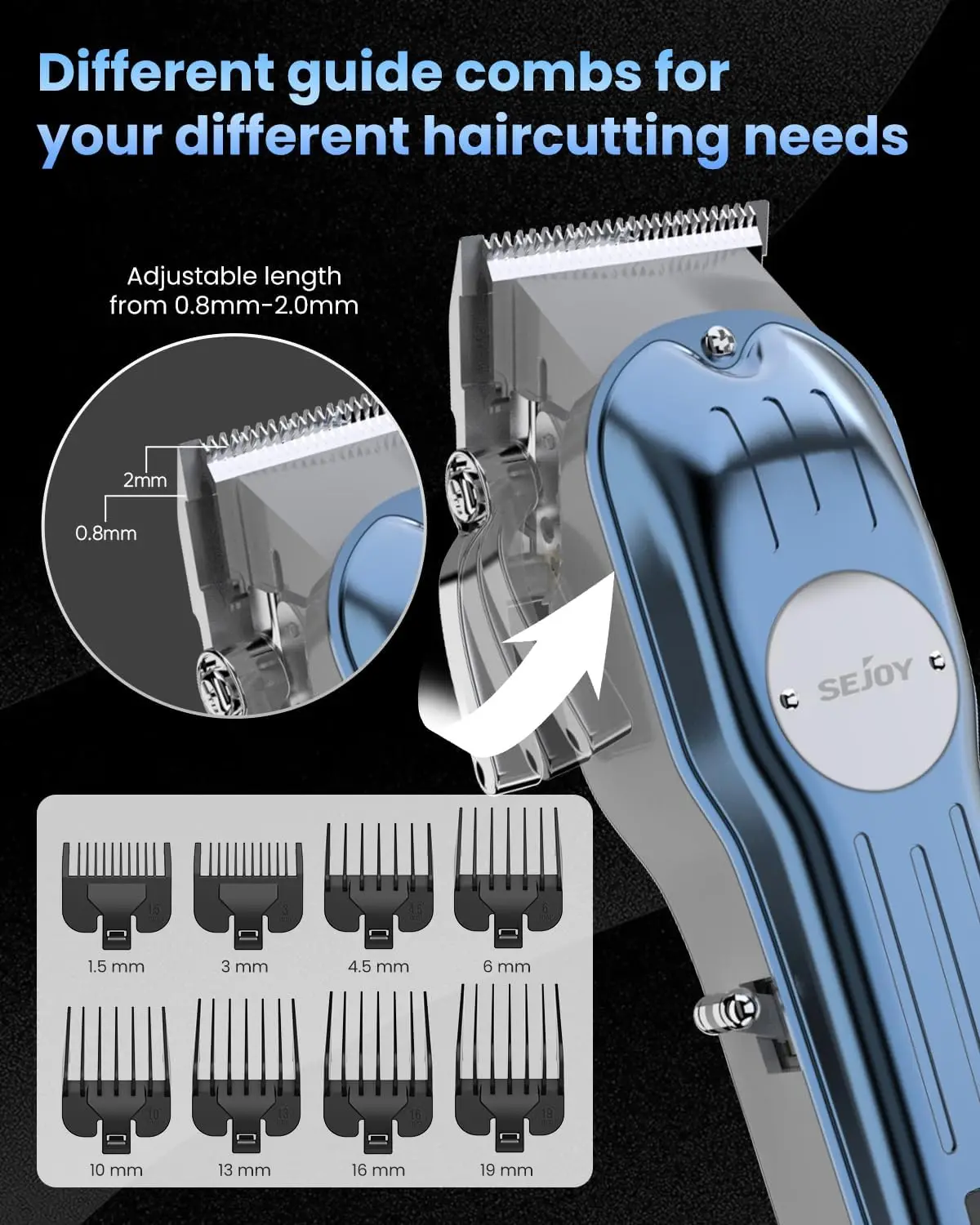 SEJOY Professional Hair Clippers for Men Cordless Clippers and Trimmers Grooming Set  Haircut Machine  for Family