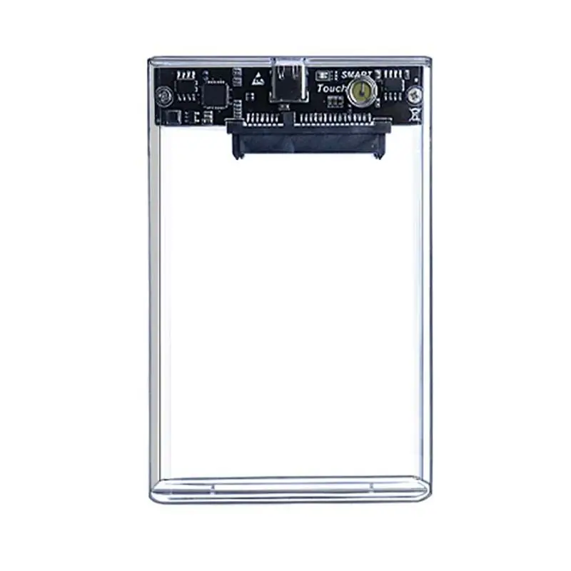 Type C HDD Enclosure 2.5 Inch SATA SSD Hard Drive Case External Enclosure Transparent Mobile External HDD Case-AEF7