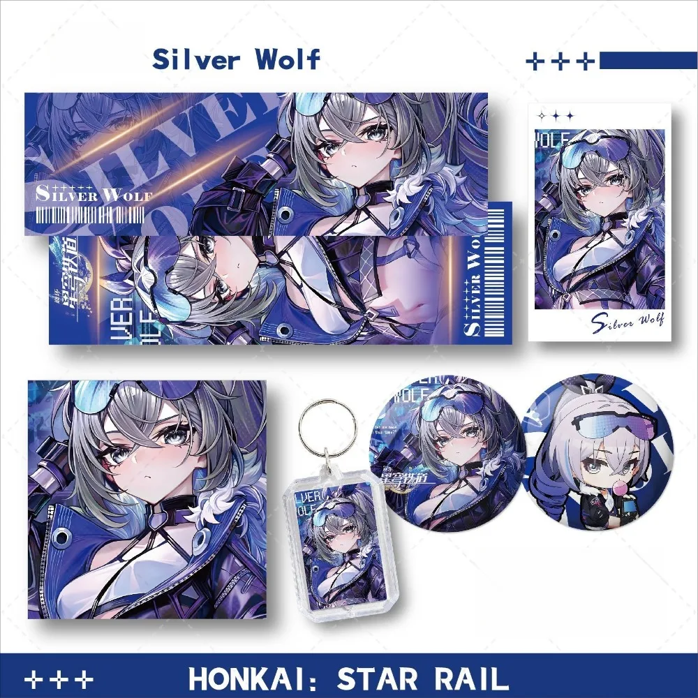 

Honkai Star Rail Silver Wolf Themed 6-Piece Anime Collectible Set Cute Chibi Character Merch for Gamers Fans Must-Have Gift
