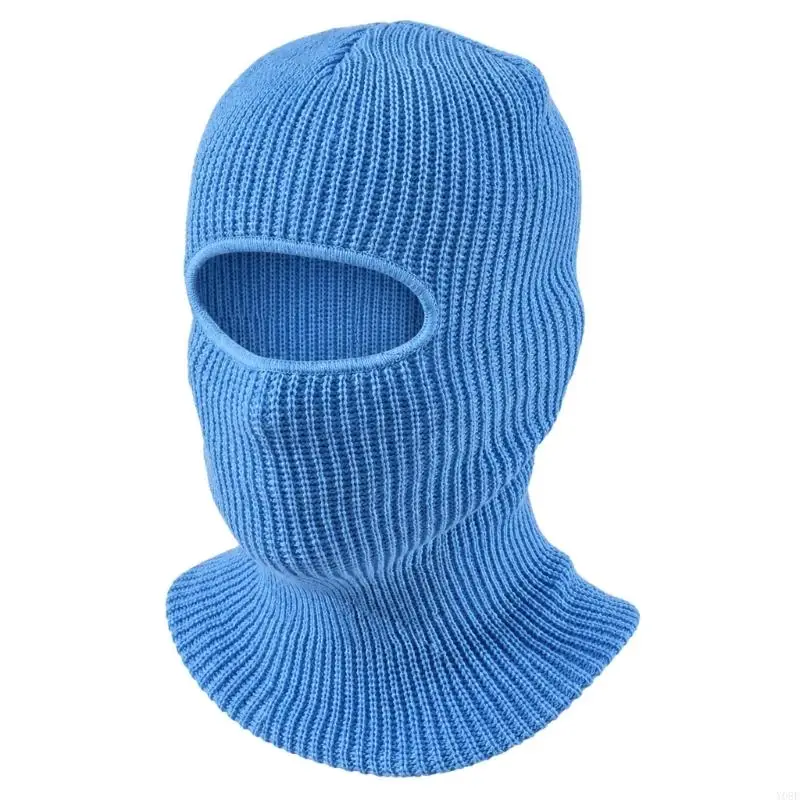 One-Hole Balaclava for Men, Women and Children, Breathable Ribbed Fabric with Open Eye Area for Fall and Winter Sports Y08E