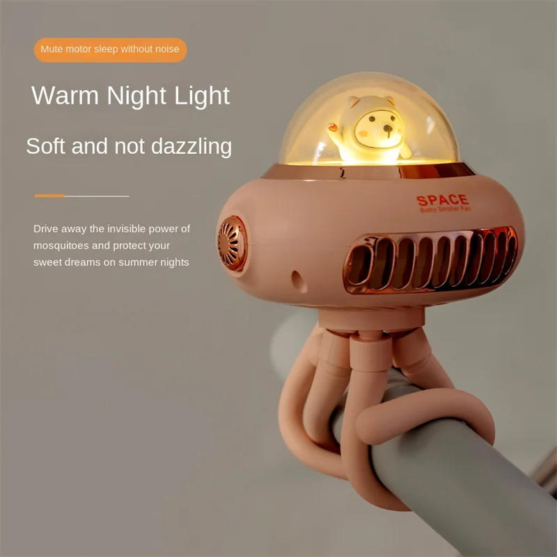 2022 Octopus Baby Stroller  Fan Portable Handheld USB Multifunctional Silicone Holder Fan Desktop Rechargeable Mini Cooling Fan