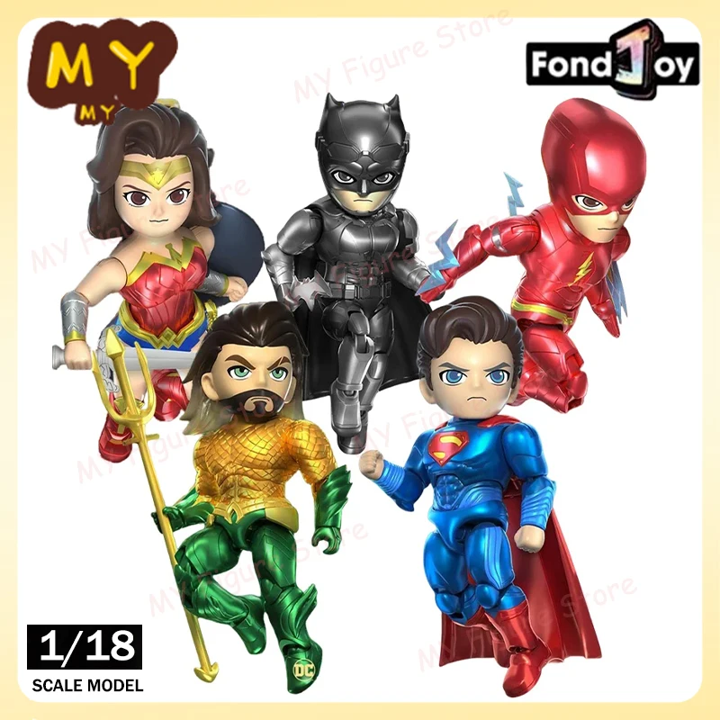 Original Fondjoy DC Justice League Action Figure Superman Batman Wonder Woman Black Adam Assembling Model Toy Kid Birthday Gift