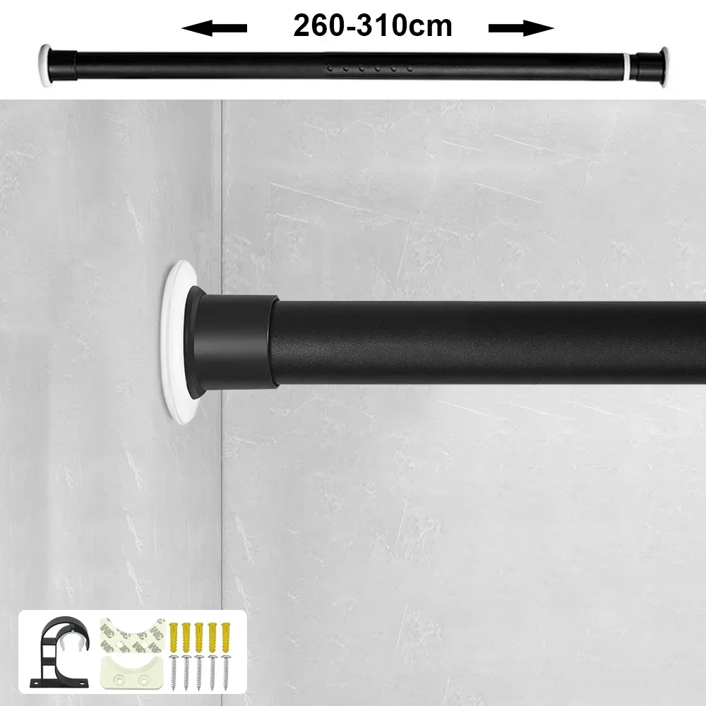 Gordijnroeden Verstelbare Gordijnroeden Douchegordijnroeden Geen Boren Antislip Telescopische Stang 70-360cm Optioneel