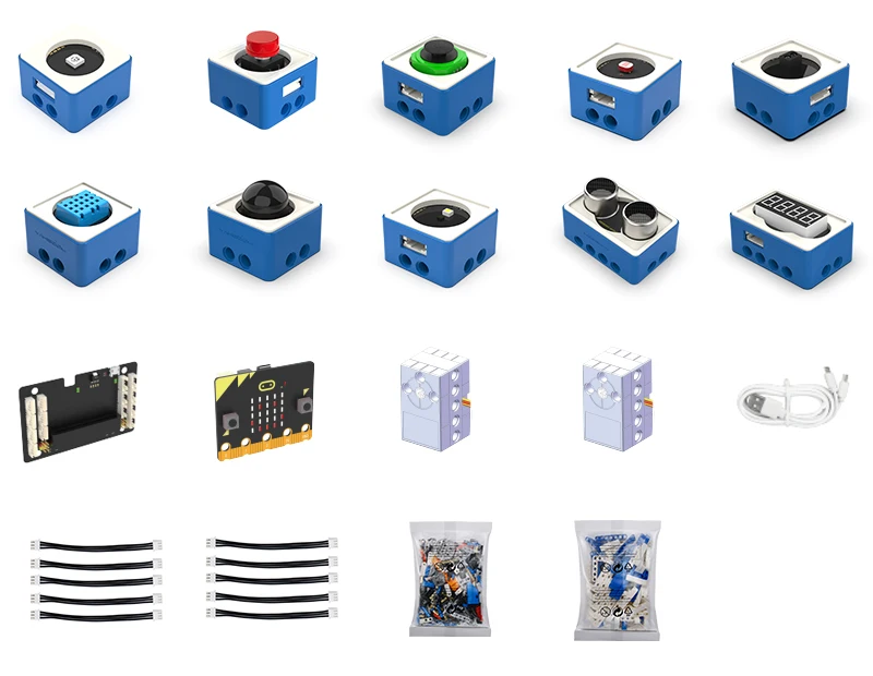 World of Module Programmable Sensor Kit with 20+ Building Block Models Compatible with LE GO for Micro:bit V2/V1.5 Board