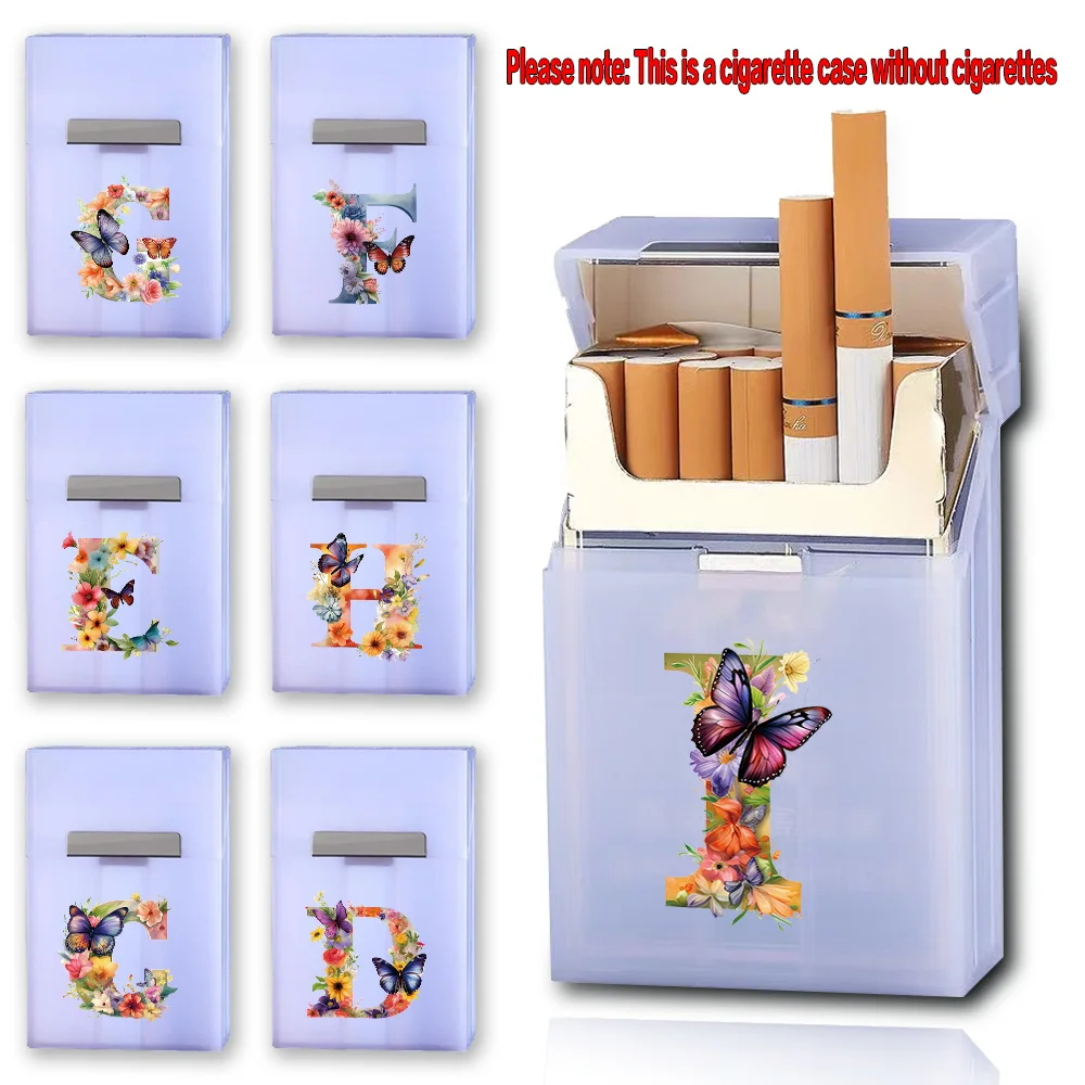 Waterproof Cigarette Storage Case Plastic Cigarette Storage Box Smoke Accessories Protective Cover Butterfly Letter Pattern