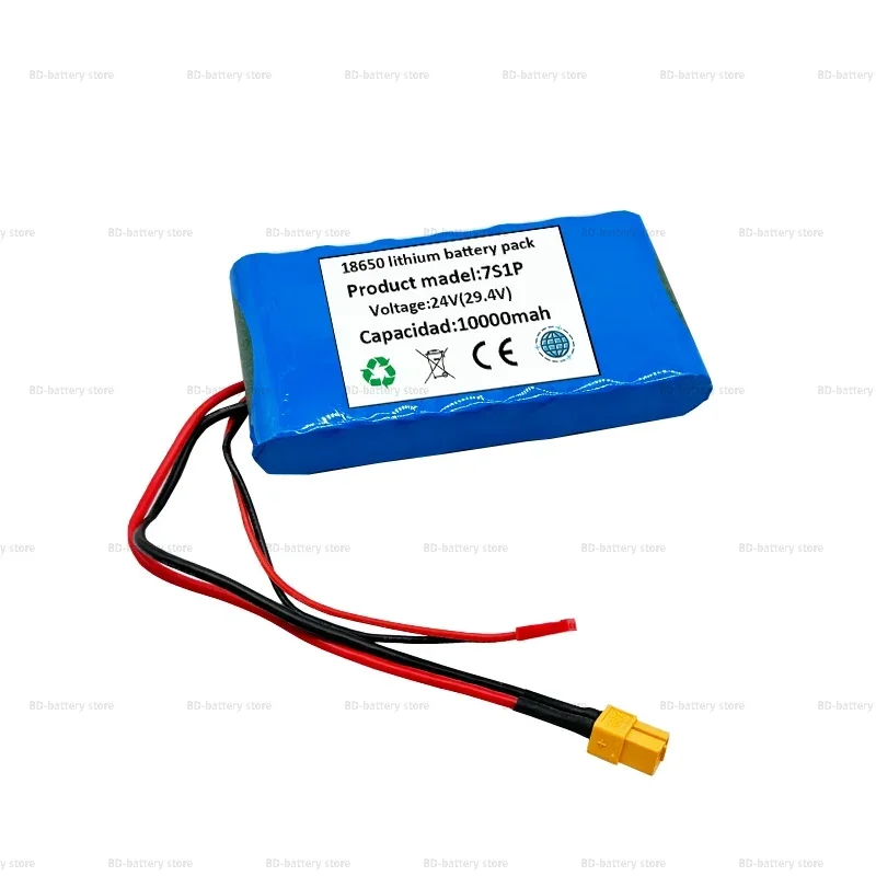 New 24V 10000mAh 7S1P Lithium-ion Battery Pack is Suitable For Small Electric Bicycle Scooter Toy Bicycle With Built-in BMS