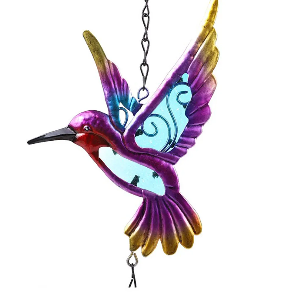 Wind Chime Hummingbirds Dragonflies Metal Glass Painted Crafts Hanging Pendants Bell Aluminum Pipe Home Courtyard Hanging Decors