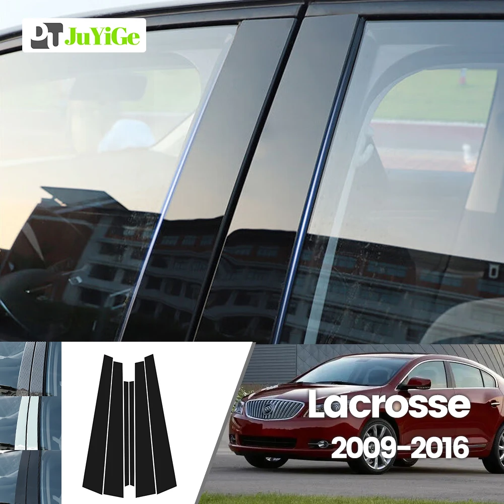 

For Buick Lacrosse 2009-2016 2010 2011 2012 2013 Bright Black Carbon Fibre Window Door B C Sticker