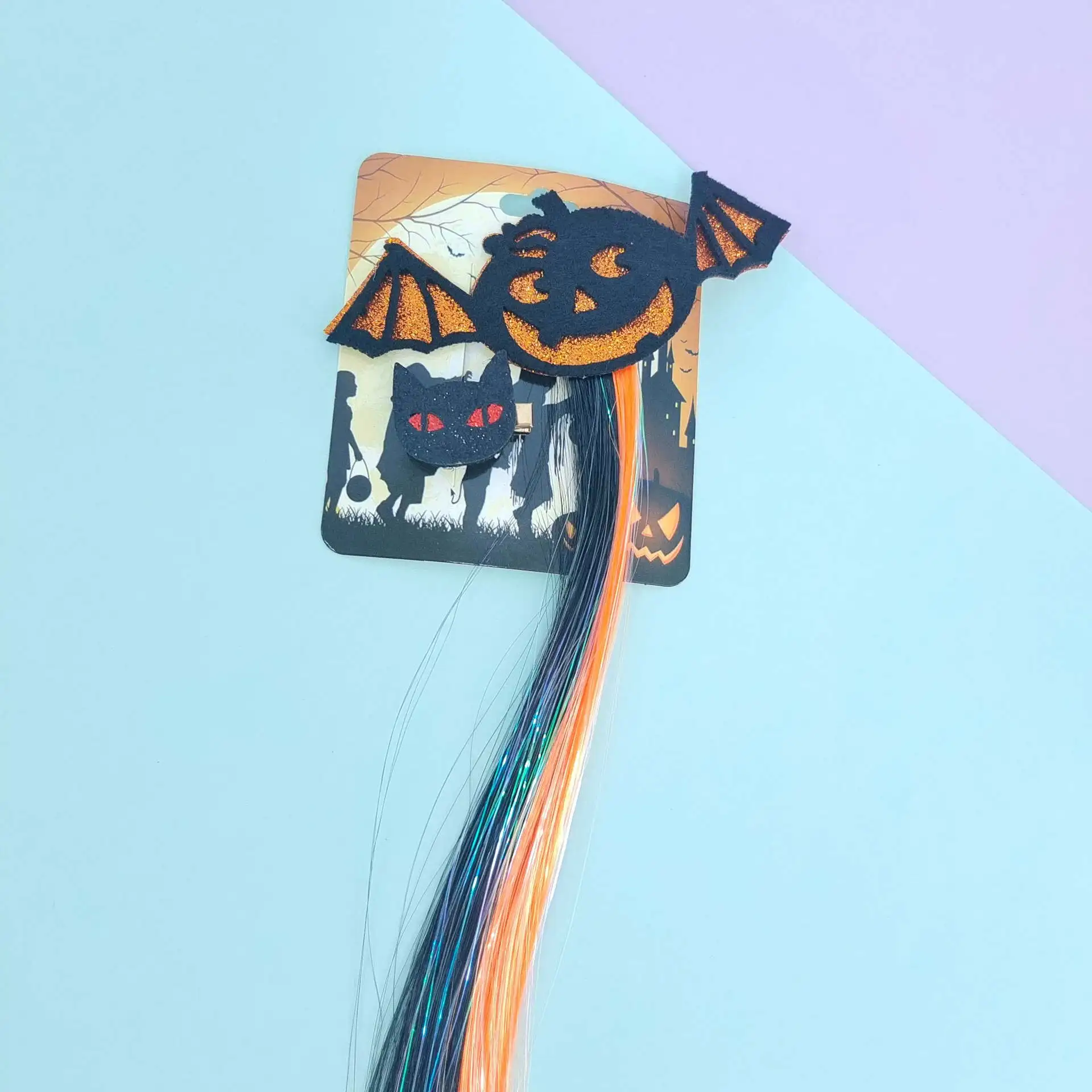 

Factory direct sales of autumn new holiday wigs, children's hair accessories, Halloween children's hair clips, Halloween night b