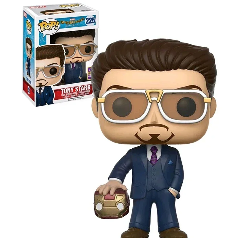 FUNKO POP     Hombre Araña Tony Stark # 225 figuras de vinilo de edición limitada, juguetes de figuras de acción, regalos para niños