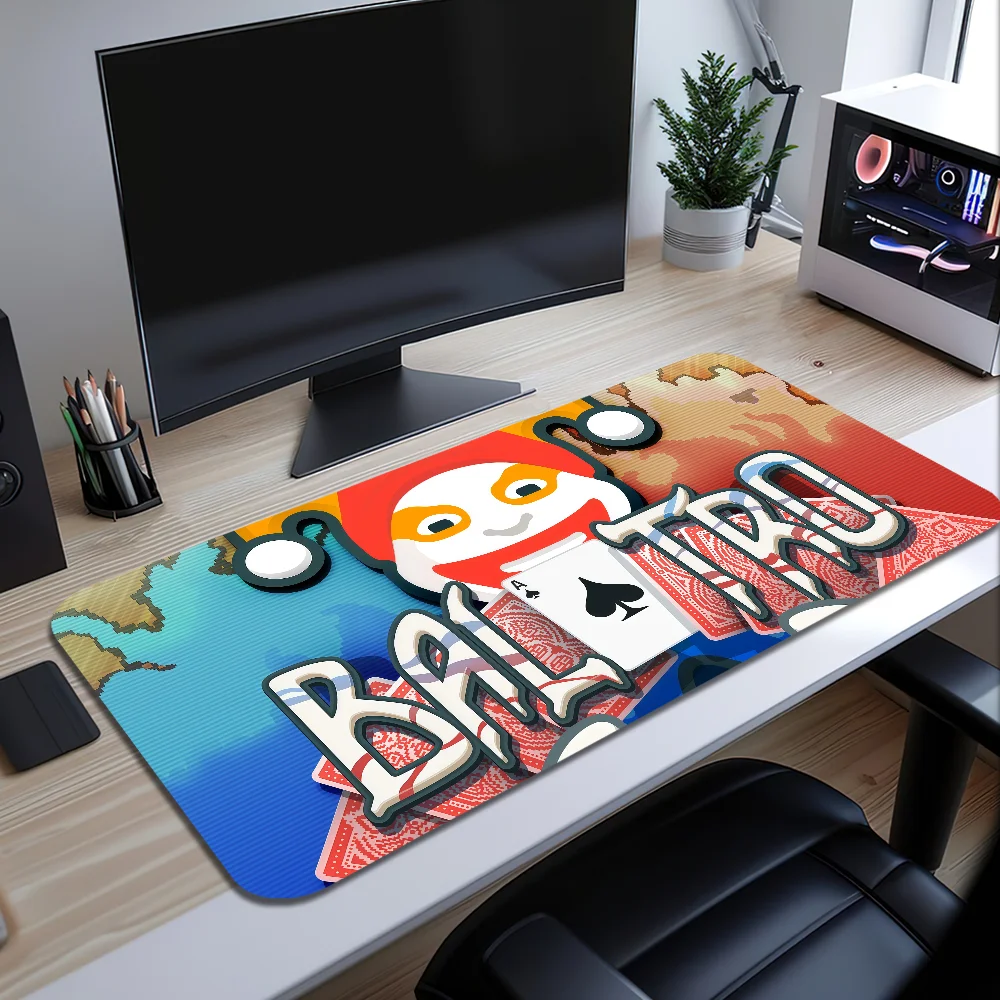 Cartoon B-Balatro Joker Mouse Pad Large Desk Mat Keyboard Ergonomic Office Rubber Game PC Non-slip Anti-fray Home Custom Best Pr