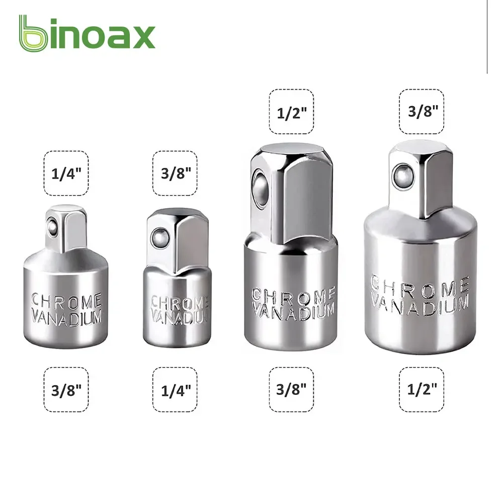 Binoax 4pcs Ball Lock Ratchet Socket Adapter Reducer Converter Tool 1/4\