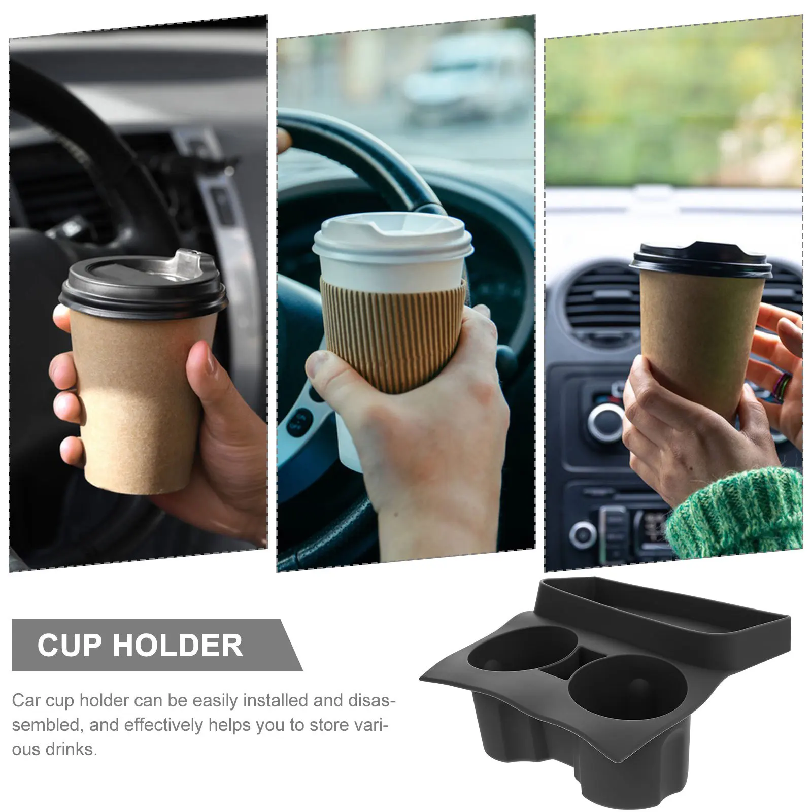 

Car Cup Holder Tray Silicone Anti-Spill Vehicle Storage Tray Car Interior Organizer Road Trip Accessories Water Cup Holder Limit