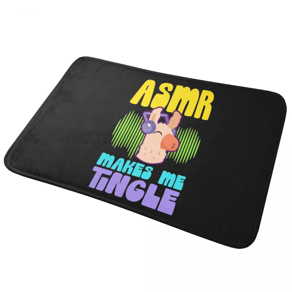 

ASMR Makes Me Tingle Llama With HeadphonesAesthetic Funny Gives Me The Tingles Doormat Floor Mat Carpet Rug Home Footpad Mats
