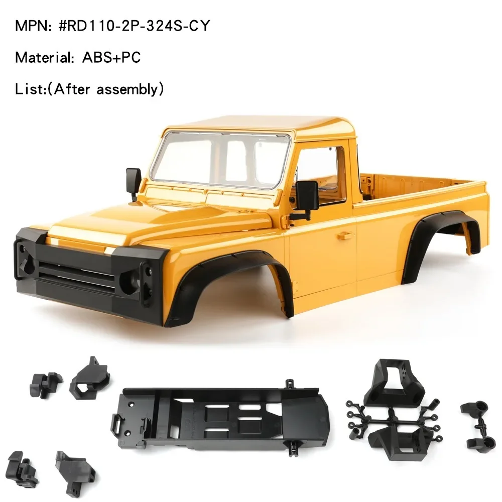 FOR TRX-4 Simulation 324mm Wheelbase 2 Doors Pickup Truck Body Shell for 1/10 RC Crawler Car Trxs TRX4 DEFENDER RD110 Parts