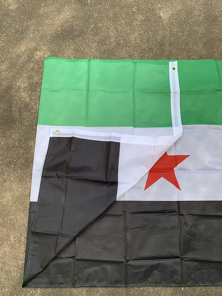 Z-ONE FLAG  Syria flag  90X150cm polyester hanging double side Flag Syria banner Indoor Outdoor Home decoration