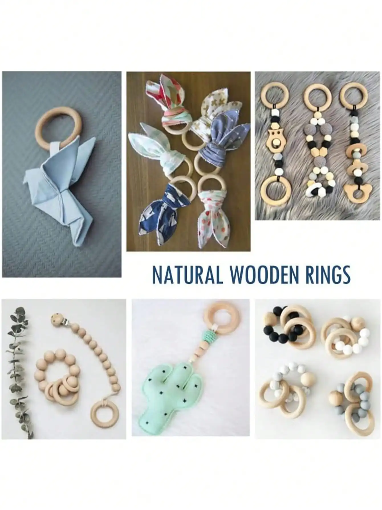 Natural Wood Rings for Crafts, Macrame Rings for DIY, Wooden Rings Without Paint, Pendant Connectors