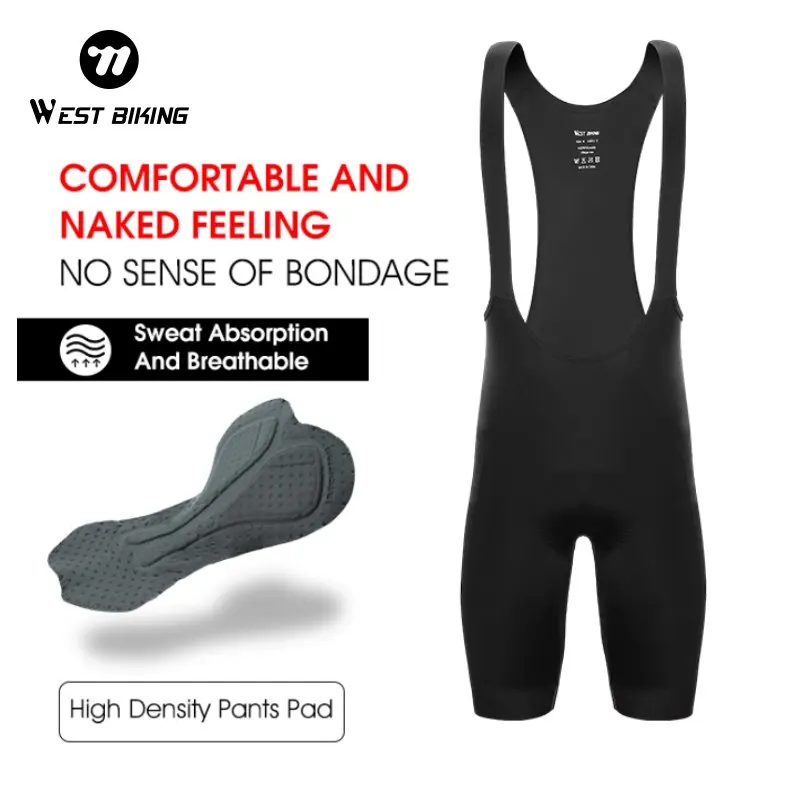 WEST BIKING-Chaleco de ciclismo con cojín absorbente de golpes, pantalones cortos transpirables de verano para hombre, pantalones cortos para bicicleta y motocicleta, equipo