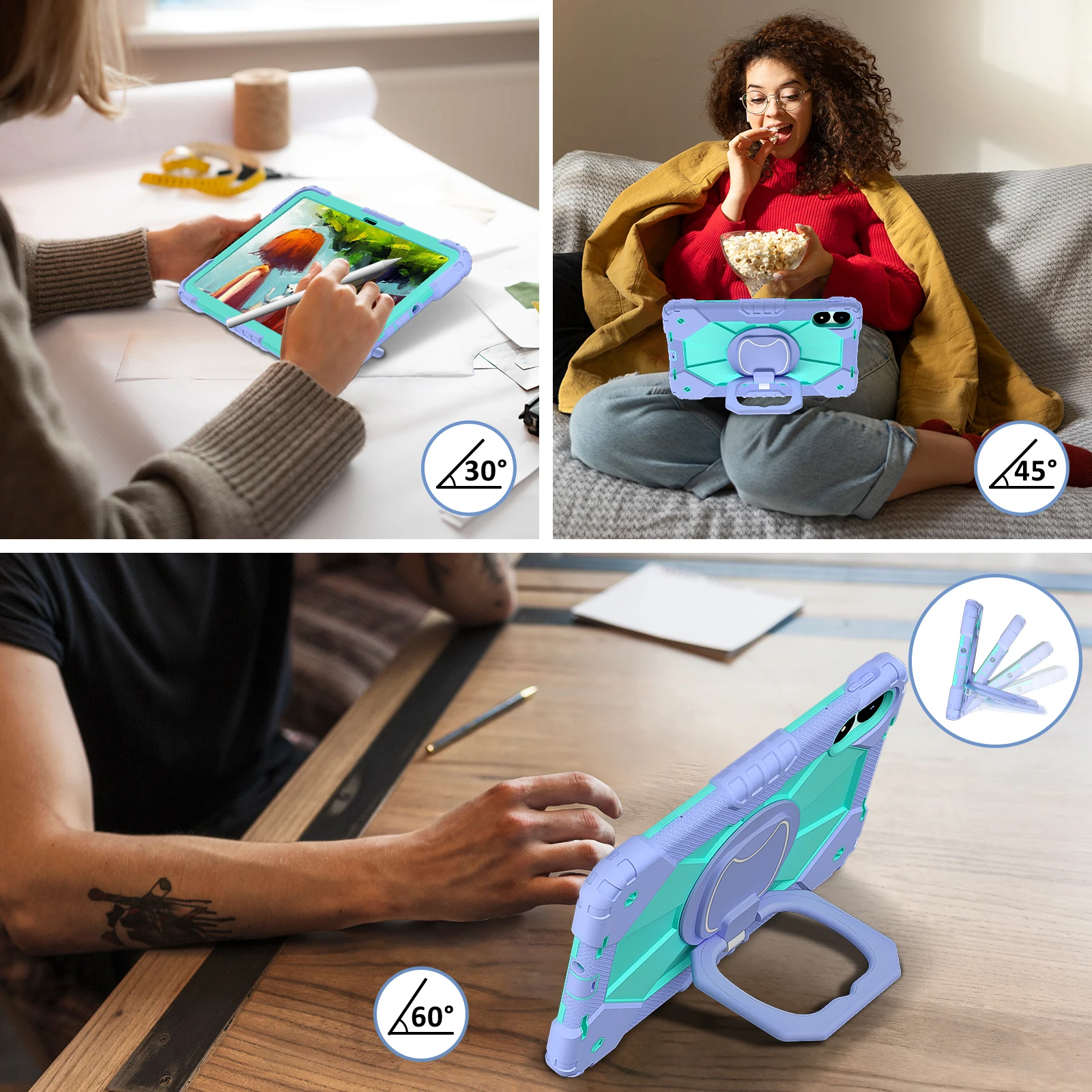 Kids Case For Xiaomi POCO Pad 12.1 Cover For Redmi Pad 2 11 Pro 12.1 SE 8.7 mi Pad 7 8 Pro 11.2 With Handle Grip Shoulder Strap