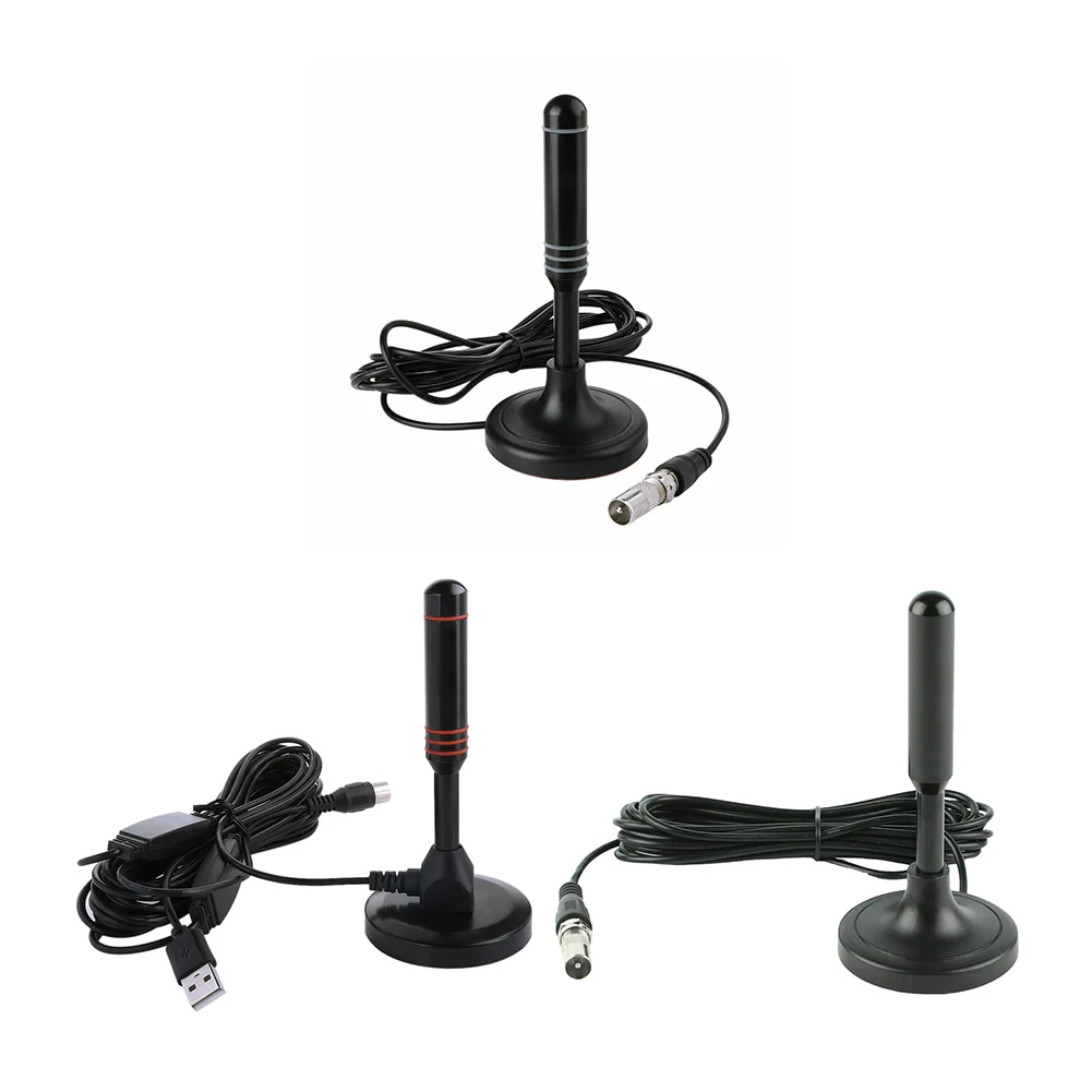 Digital Receiving Antenna 300cm Coax Cable Indoor Outdoor Digital HD Freeview Aerial DVB-T DVB-T2 DAB Plug and Play for Smart TV