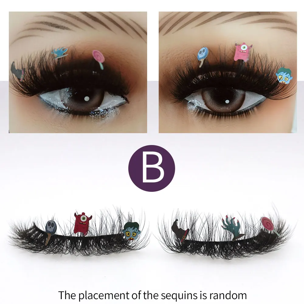 ขนตากลิตเตอร์เทศกาล 1 คู่นำมาใช้ใหม่ธรรมชาติถึงฟู C Curl 3D Messy Effect เหมาะสำหรับคริสต์มาสและฮาโลวีนแต่งหน้า