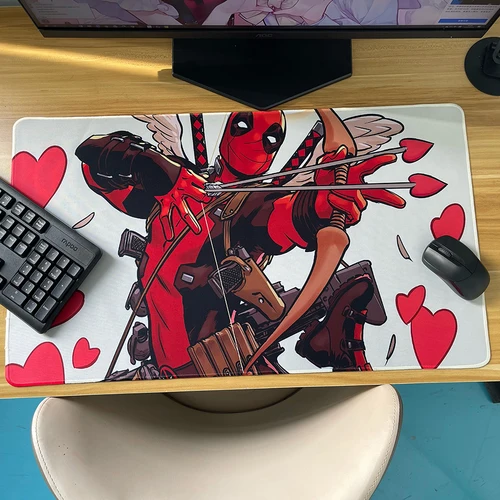 Imagen 2 del producto Alfombrilla de ratón de Anime Deadpool de Marvel para oficina, alfombrilla de ratón para ordenador portátil 900x400, Teclado extendido, alfombra de escritorio