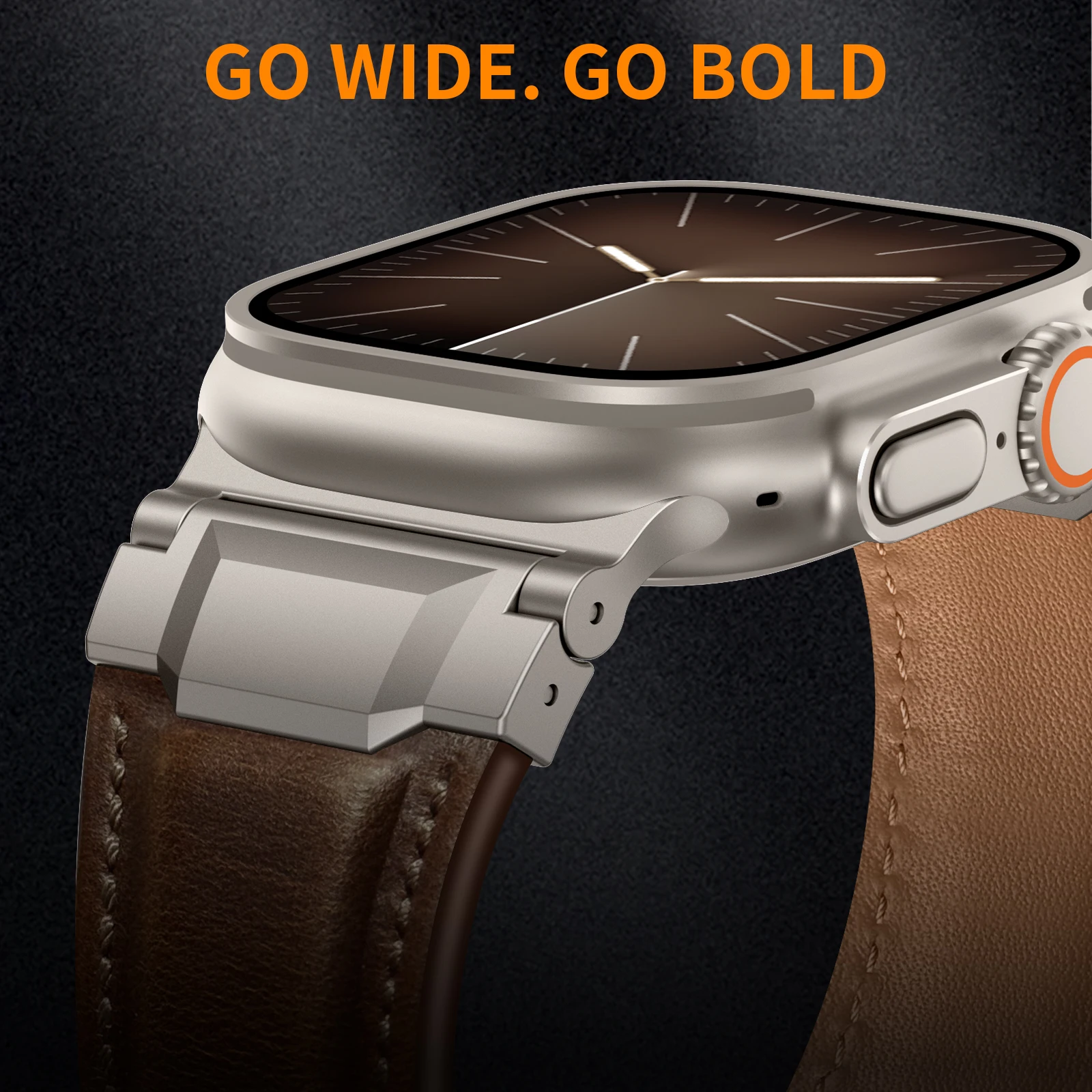 

VWAR Genuine Leather Band for Apple Watch Ultra 3 2 49mm Business Men Strap for iWatch Series 11 10 9 8 7 6 SE 46mm 45mm 44mm