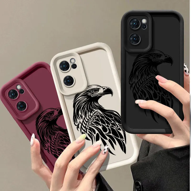 Eagle Fashine Phone Case For OPPO FIND X5 RENO 6 7 7Z 8 8T 10 11 12 12F PRO PLUS 5G Shockproof Soft Cover Coque Shell