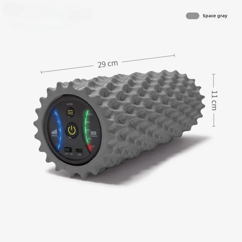5-speed Electric Foam Roller Yoga Fitness Vibration Relaxation Massage Column Electric Corrugated Fascia Column Yoga Column