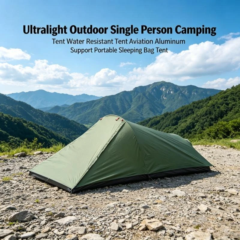 Saco de Dormir Portátil Ultraligero para una Persona, Resistente al Agua, con Soporte de Aluminio, para Campamento al Aire Libre