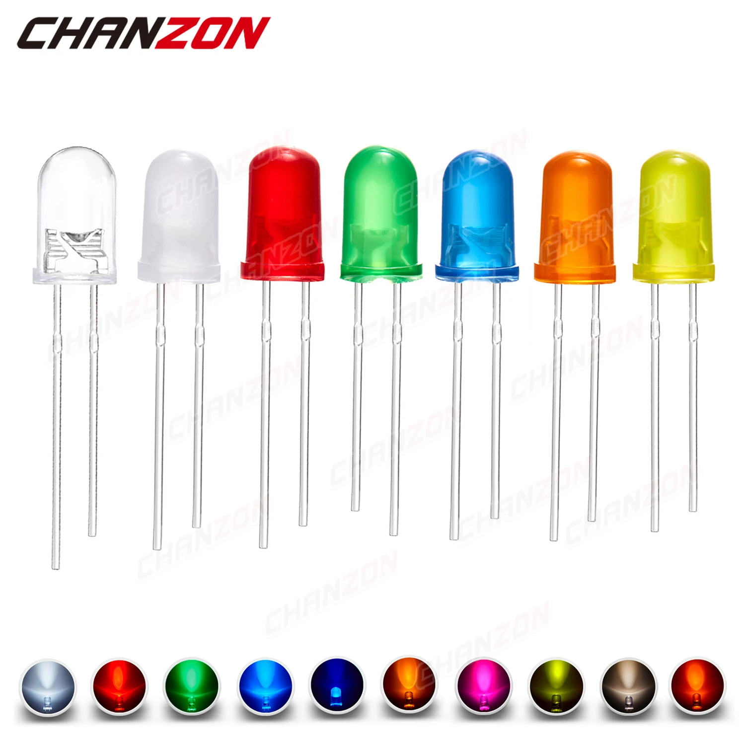 5mm LED Diode Kit Ultra Bright Warm White Red Green Blue UV Purple Yellow Orange Pink Clear Diffused Lens Emitting Assortment