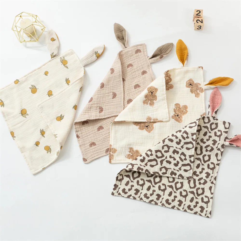 Muslin Square Towel Baby Blankets Newborn Sleeping Doll Soothe Appease Towel Cotton Baby Comforter Burp Cloth Teether Baby Stuff