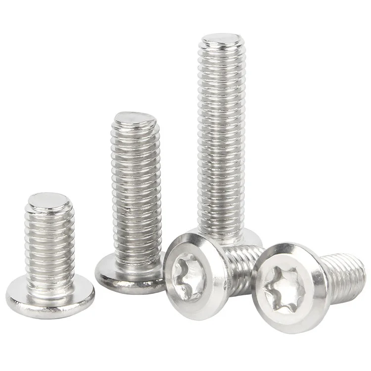 5~100Pcs M4 M5 M6 M8 304 Stainless Steel Flat Bevel Six-Lobe Torx Screw Ultra Thin Flat Pan Wafer Head Safety Machine Bolt