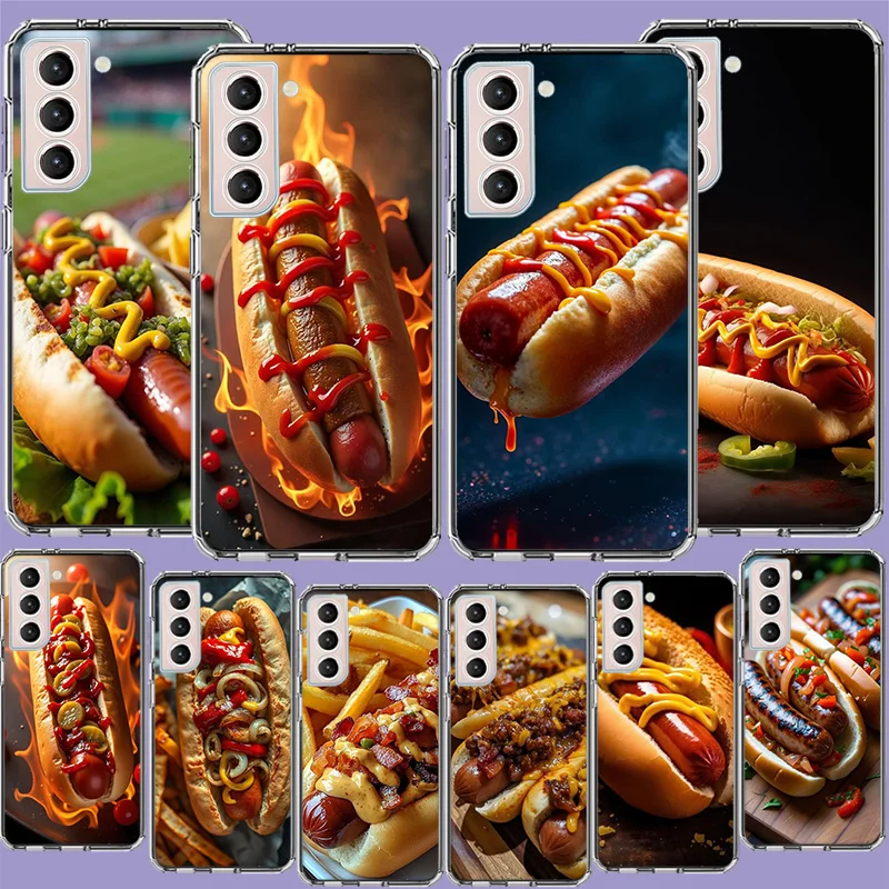 Onion and Pepper Flavored Grilled Sausage Hot Dog Phone Case for Samsung A16 A17 A26 A36 A56 A57 A55 A54 A37 A15 A25 A35 A14 A24