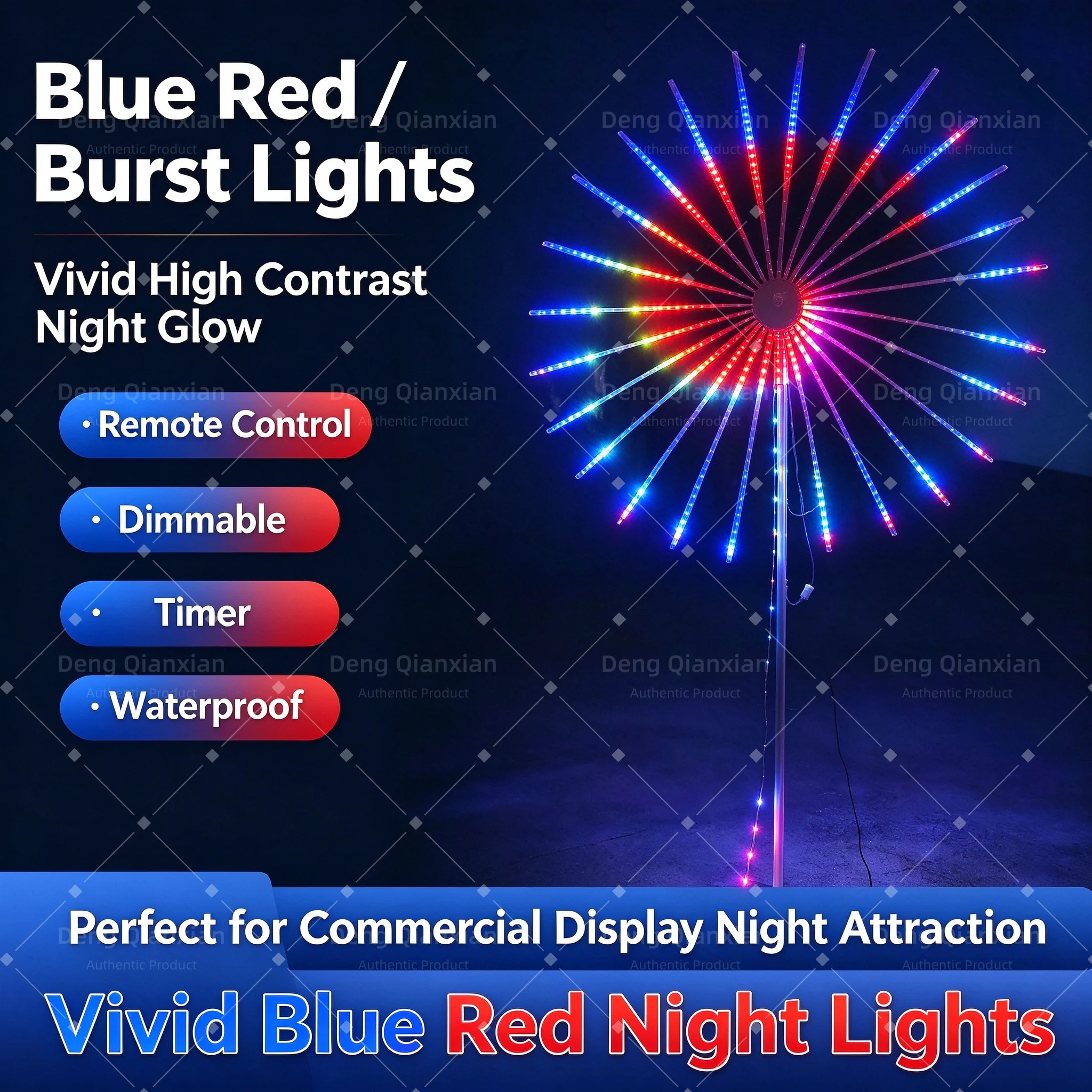 Sound Activated LED Firework String Lights, Music Sync RGB Dancing Effects, Dual Speakers Waterproof Outdoor Holiday Decor Lamp