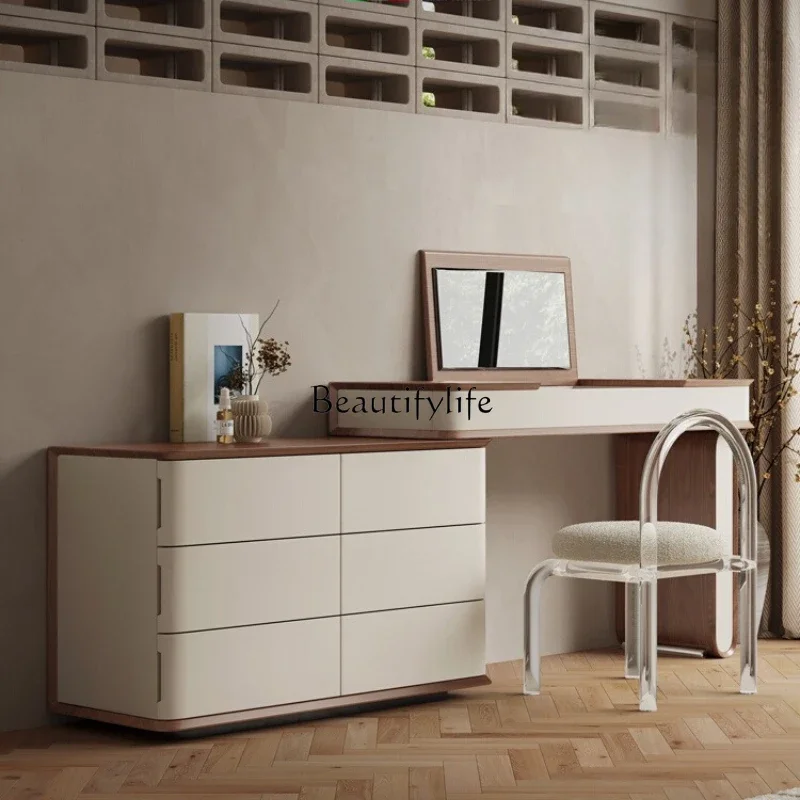 

ld 30Medieval solid wood dresser, chest, integrated corner, modern simple telescopic storage makeup table