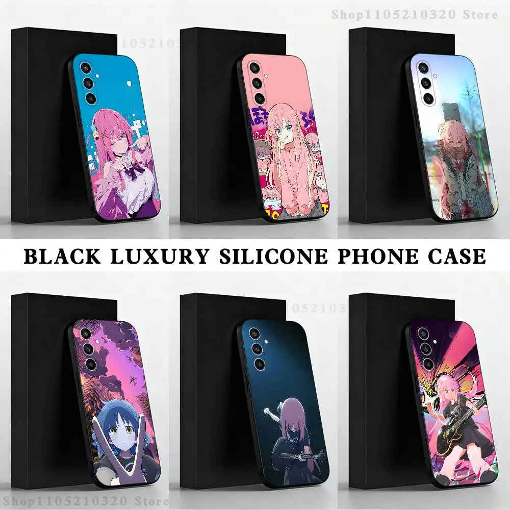 

B-Bocchi the Rock Anime Phone Case For Samsung S 25,24,23,22,30,21,10,9,Ultra,Plus,Lite,FE,4,5 G Black Soft Case