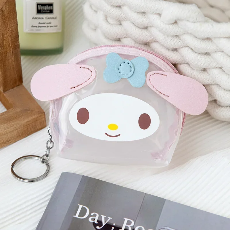 Sac à main portable Hello Kitty Kuromi pour enfants, poche pour écouteurs, dessin animé mignon, My Melody, portefeuille Kawaii, Sanurgente Anime, cadeaux pour enfants