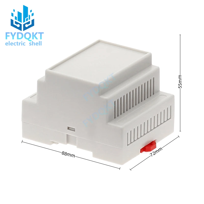 1PCS 4-22 DIN Rail PLC Junction Boxes ABS Plastic Electronics Box Chassis case 88x72x59mm 35-Rail Mounting Instrument Housing