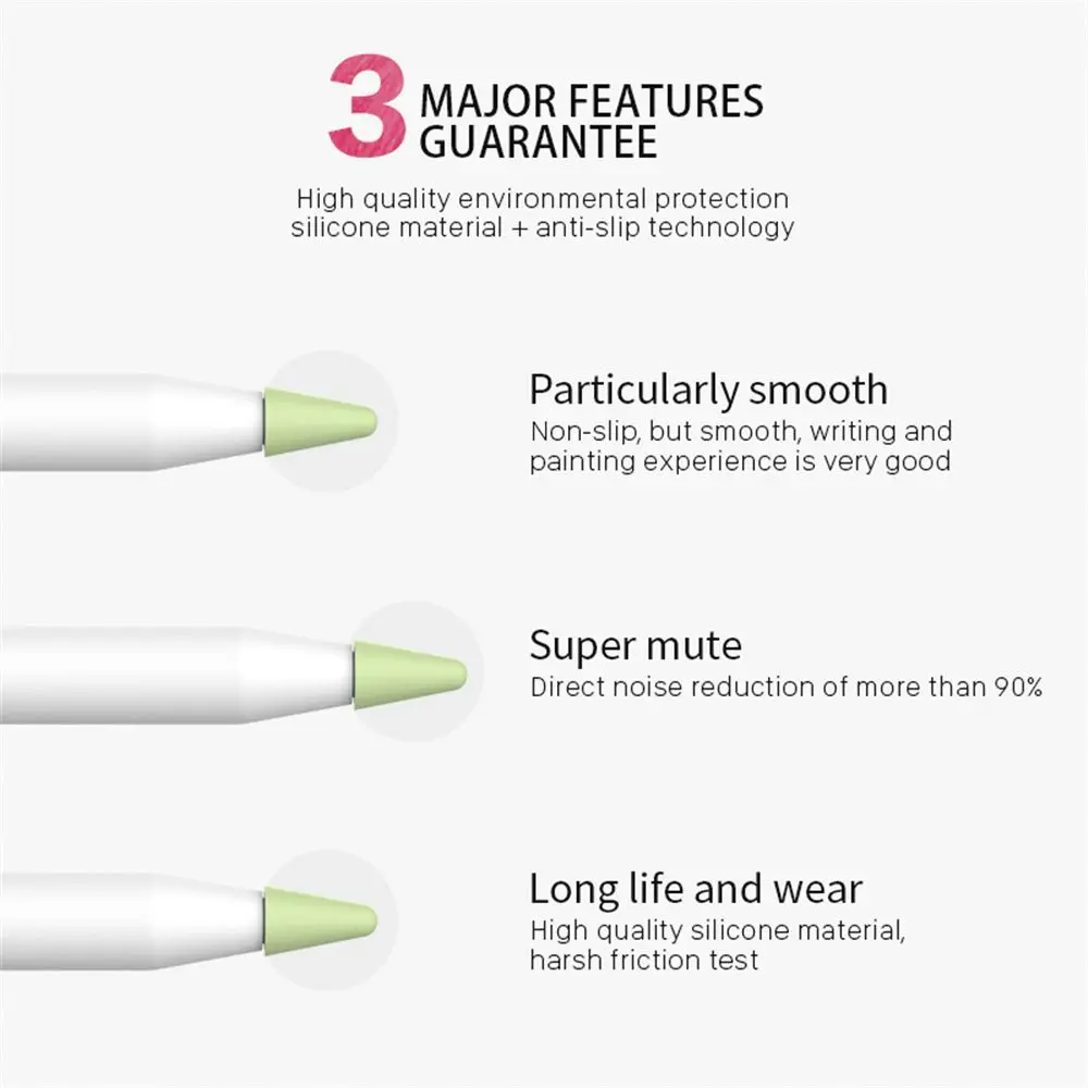 Replacement Anti Noise Tip Cover Case Nib Protector Sleeve Wrap Friction Smooth Tips For Apple Pencil 1 2 iPad Pro Mini Air