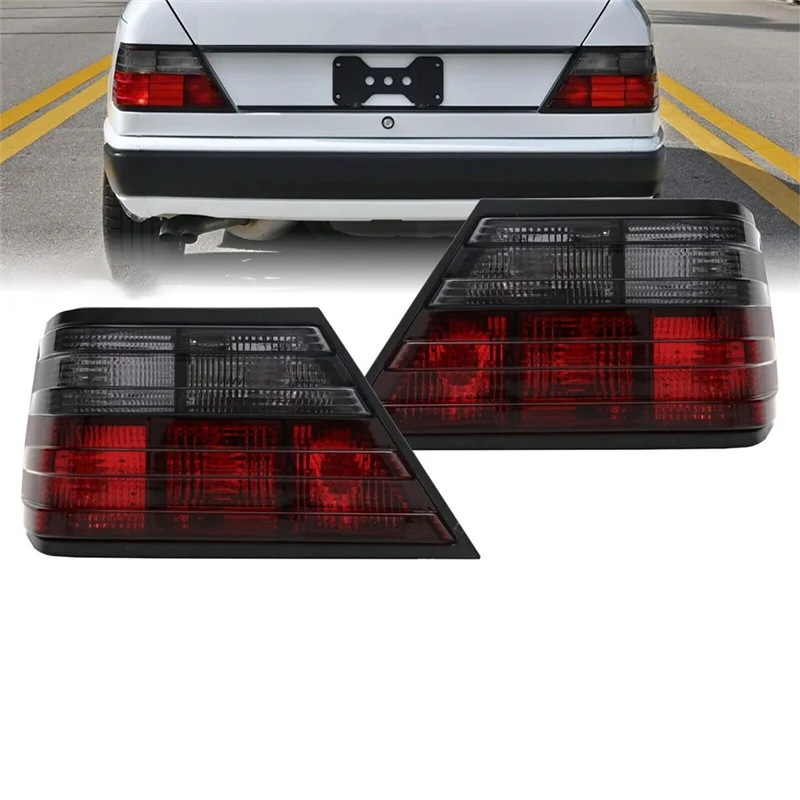 1Pair Car Rear Tail Light Lamp Red+Smoke For Mercedes-Benz E-Class W124 E 180 E200 1986-1995 A1248206164 A1248204266