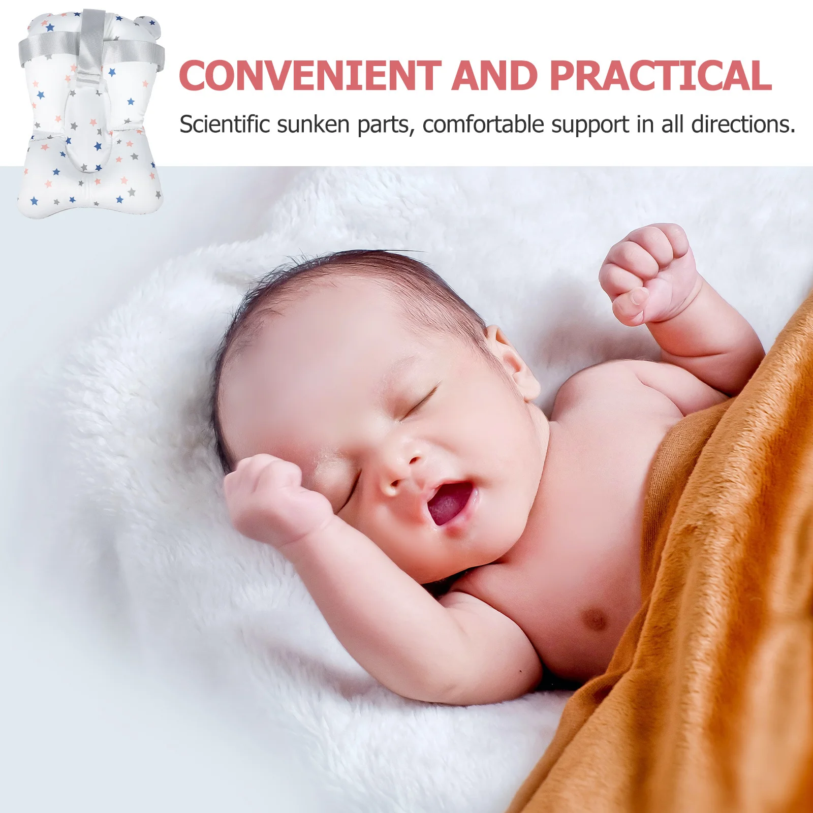 

1Pcs Infant Bath Mat Spinal Protection Non-Slip Soft Comfortable Sunken Design Bathtub Cushion Bath Mat Shower Cushion