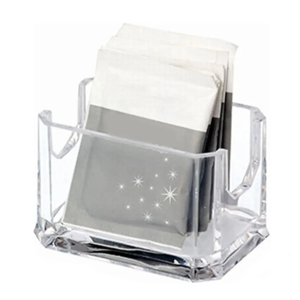 New Transparent Tea Bags Storage Box Acrylic Sugar Bag Stand Sugar Packet Sorting Case Large Capacity Home Table Organizer