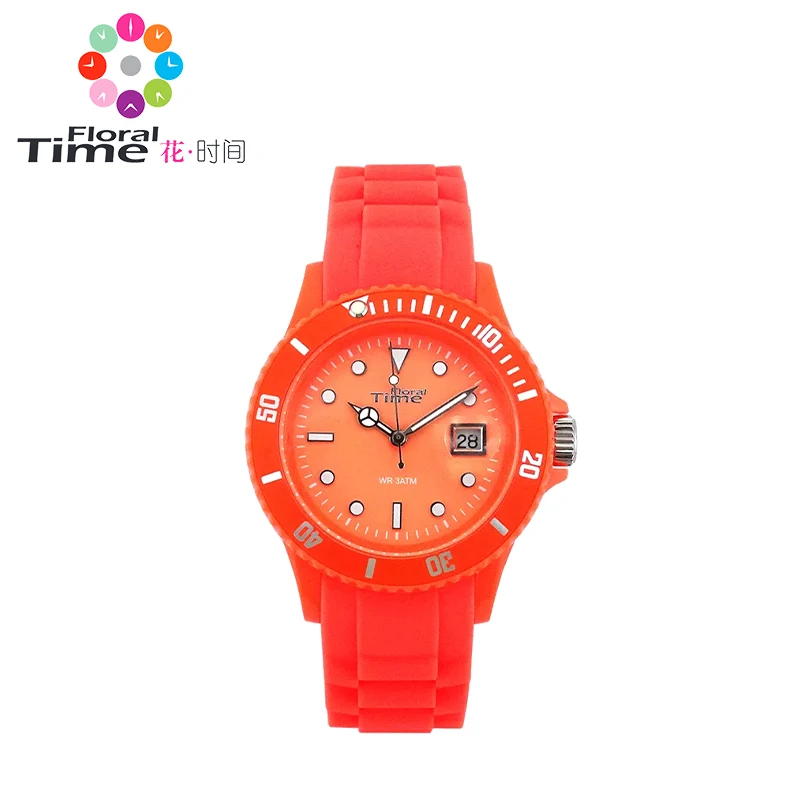 Relógio de quartzo tempo floral para crianças, relógio esportivo fluorescente para meninos do ensino médio, universal, harajuku, estudantes da moda, ft002