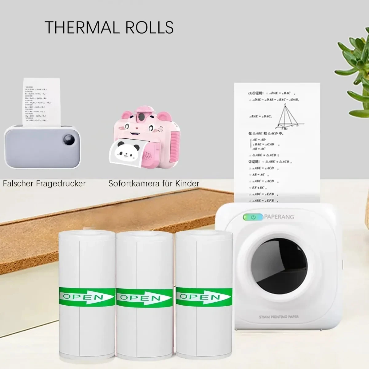 20 Roll Mini Thermal Printer Sticker Paper 57x25mm Self Adhesive Printable Paper for Kids Instant Camera Photo Journal Note Memo