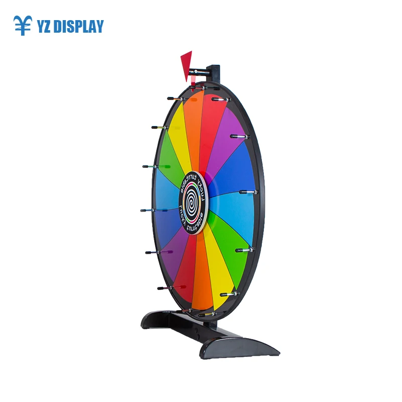 24 Inches TableTop Prize Wheel Spin Game Fortune Party  Wall Carnival Raffle  Lucky Wheel of Fortune Game Color Dry Erase