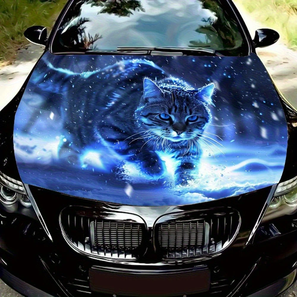 

Обертка на капот автомобиля «Кошки в снегу» — наклейка из ПВХ для грузовиков, капотов и автомобилей, универсальная посадка, стильный графический дизайн, автомобиль De